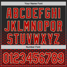 Charger l'image dans la galerie, Custom Black Red-Cream Geometric Hexagonal Dot Gradient Authentic Baseball Jersey
