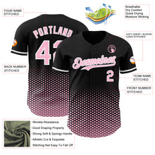 Charger l'image dans la galerie, Custom Black Light Pink-White Geometric Hexagonal Dot Gradient Authentic Baseball Jersey
