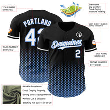 Charger l'image dans la galerie, Custom Black White-Light Blue Geometric Hexagonal Dot Gradient Authentic Baseball Jersey

