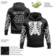 Laden Sie das Bild in den Galerie-Viewer, Custom Stitched Black White 3D Skull Fashion Sports Pullover Sweatshirt Hoodie
