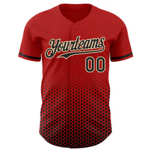 Charger l'image dans la galerie, Custom Red Black-Cream Geometric Hexagonal Dot Gradient Authentic Baseball Jersey
