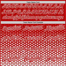 Charger l'image dans la galerie, Custom Red-White Geometric Hexagonal Dot Gradient Authentic Baseball Jersey

