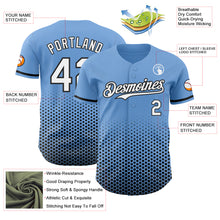 Charger l'image dans la galerie, Custom Light Blue White-Black Geometric Hexagonal Dot Gradient Authentic Baseball Jersey

