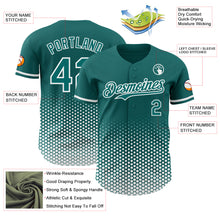 Charger l'image dans la galerie, Custom Teal-White Geometric Hexagonal Dot Gradient Authentic Baseball Jersey
