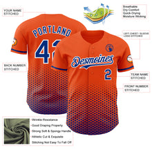 Charger l'image dans la galerie, Custom Orange Royal-White Geometric Hexagonal Dot Gradient Authentic Baseball Jersey
