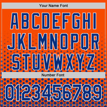 Charger l'image dans la galerie, Custom Orange Royal-White Geometric Hexagonal Dot Gradient Authentic Baseball Jersey
