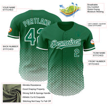 Charger l'image dans la galerie, Custom Kelly Green-White Geometric Hexagonal Dot Gradient Authentic Baseball Jersey
