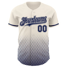 Charger l'image dans la galerie, Custom Cream-Navy Geometric Hexagonal Dot Gradient Authentic Baseball Jersey
