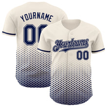 Charger l'image dans la galerie, Custom Cream-Navy Geometric Hexagonal Dot Gradient Authentic Baseball Jersey
