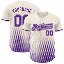 Charger l'image dans la galerie, Custom Cream-Purple Geometric Hexagonal Dot Gradient Authentic Baseball Jersey
