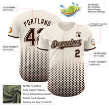Charger l'image dans la galerie, Custom Cream-Brown Geometric Hexagonal Dot Gradient Authentic Baseball Jersey
