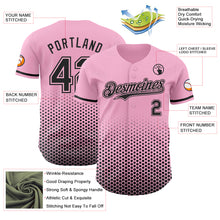 Charger l'image dans la galerie, Custom Light Pink-Black Geometric Hexagonal Dot Gradient Authentic Baseball Jersey
