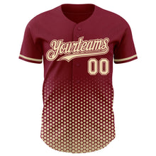 Charger l'image dans la galerie, Custom Crimson-Cream Geometric Hexagonal Dot Gradient Authentic Baseball Jersey
