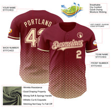 Charger l'image dans la galerie, Custom Crimson-Cream Geometric Hexagonal Dot Gradient Authentic Baseball Jersey
