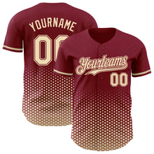 Charger l'image dans la galerie, Custom Crimson-Cream Geometric Hexagonal Dot Gradient Authentic Baseball Jersey
