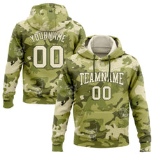 Load image into Gallery viewer, Custom Stitched Camo Cream-Olive 3D Skull Fashion Sports Pullover Sweatshirt Hoodie
