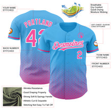 Charger l'image dans la galerie, Custom Sky Blue Pink-White Geometric Hexagonal Dot Gradient Authentic Baseball Jersey
