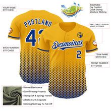 Charger l'image dans la galerie, Custom Gold Royal-White Geometric Hexagonal Dot Gradient Authentic Baseball Jersey
