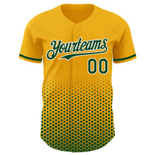 Charger l'image dans la galerie, Custom Gold Green-White Geometric Hexagonal Dot Gradient Authentic Baseball Jersey
