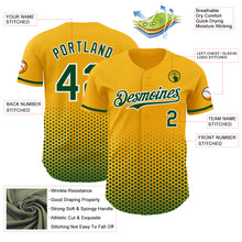 Charger l'image dans la galerie, Custom Gold Green-White Geometric Hexagonal Dot Gradient Authentic Baseball Jersey
