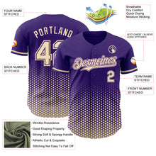 Charger l'image dans la galerie, Custom Purple-Cream Geometric Hexagonal Dot Gradient Authentic Baseball Jersey
