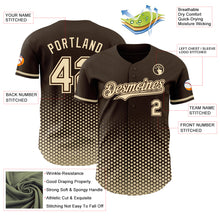 Charger l'image dans la galerie, Custom Brown-Cream Geometric Hexagonal Dot Gradient Authentic Baseball Jersey
