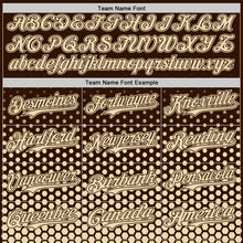 Charger l'image dans la galerie, Custom Brown-Cream Geometric Hexagonal Dot Gradient Authentic Baseball Jersey
