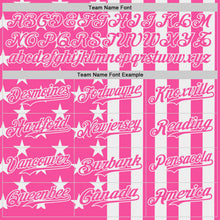 Charger l'image dans la galerie, Custom Pink-White USA Flag Patriotic Split Stars and Stripes Authentic Baseball Jersey
