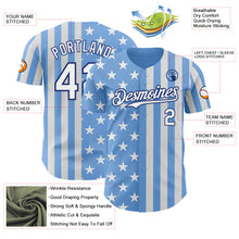 Load image into Gallery viewer, Custom Light Blue White-Royal USA Flag Patriotic Split Stars and Stripes Authentic Baseball Jersey
