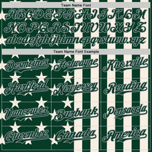 Загрузить изображение в средство просмотра галереи, Custom Green Cream-Gray USA Flag Patriotic Split Stars and Stripes Authentic Baseball Jersey
