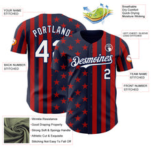 Load image into Gallery viewer, Custom Navy White-Red USA Flag Patriotic Split Stars and Stripes Authentic Baseball Jersey
