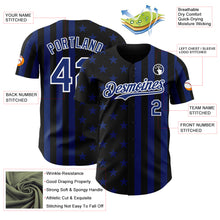 Load image into Gallery viewer, Custom Black Royal-White USA Flag Patriotic Split Stars and Stripes Authentic Baseball Jersey
