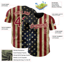 Load image into Gallery viewer, Custom Navy Crimson-City Cream Vintage USA Flag Patriotic Split Stars and Stripes Authentic Baseball Jersey
