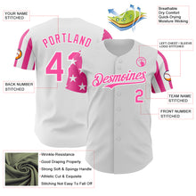 Charger l'image dans la galerie, Custom White-Pink Two Tone USA Flag Sleeves Stars and Stripes Authentic Baseball Jersey
