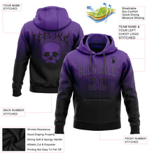 Load image into Gallery viewer, Custom Stitched Purple Black 3D Skull Fashion Sports Pullover Sweatshirt Hoodie
