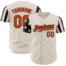 Charger l'image dans la galerie, Custom Cream Orange-Black Two Tone USA Flag Sleeves Stars and Stripes Authentic Baseball Jersey
