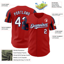 Load image into Gallery viewer, Custom Red White-Navy Two Tone USA Flag Sleeves Stars and Stripes Authentic Baseball Jersey
