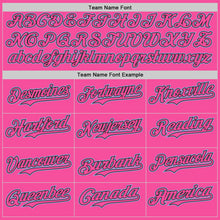 Laden Sie das Bild in den Galerie-Viewer, Custom Pink Black-Light Blue Two Tone USA Flag Sleeves Stars and Stripes Authentic Baseball Jersey
