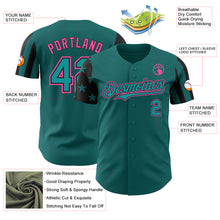 Charger l'image dans la galerie, Custom Teal Black-Pink Two Tone USA Flag Sleeves Stars and Stripes Authentic Baseball Jersey
