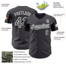 Load image into Gallery viewer, Custom Steel Gray Black-White Two Tone USA Flag Sleeves Stars and Stripes Authentic Baseball Jersey

