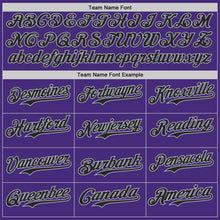 Laden Sie das Bild in den Galerie-Viewer, Custom Purple Black-Gray Two Tone USA Flag Sleeves Stars and Stripes Authentic Baseball Jersey
