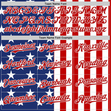 Laden Sie das Bild in den Galerie-Viewer, Custom Royal Red-White USA Flag Patriotic Split Stars and Stripes Authentic Baseball Jersey
