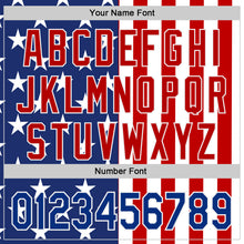 Laden Sie das Bild in den Galerie-Viewer, Custom Royal Red-White USA Flag Patriotic Split Stars and Stripes Authentic Baseball Jersey
