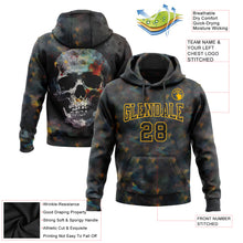 Laden Sie das Bild in den Galerie-Viewer, Custom Stitched Black Gold 3D Skull Fashion Sports Pullover Sweatshirt Hoodie
