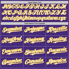Charger l'image dans la galerie, Custom Purple White-Gold Ice Cream Waffle Foodie Dessert Authentic Baseball Jersey
