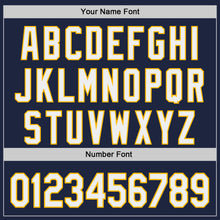 Charger l'image dans la galerie, Custom Navy White-Gold Ice Cream Waffle Foodie Dessert Authentic Baseball Jersey
