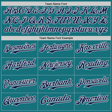 Charger l'image dans la galerie, Custom Teal Navy-White Ice Cream Waffle Foodie Dessert Authentic Baseball Jersey
