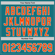 Charger l'image dans la galerie, Custom Teal Orange-White Ice Cream Waffle Foodie Dessert Authentic Baseball Jersey
