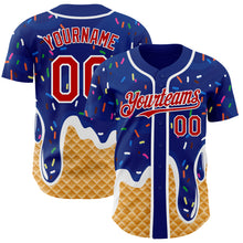 Charger l'image dans la galerie, Custom Royal Red-White Ice Cream Waffle Foodie Dessert Authentic Baseball Jersey
