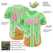 Charger l'image dans la galerie, Custom Pea Green Pink-White Ice Cream Waffle Foodie Dessert Authentic Baseball Jersey
